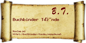 Buchbinder Tünde névjegykártya